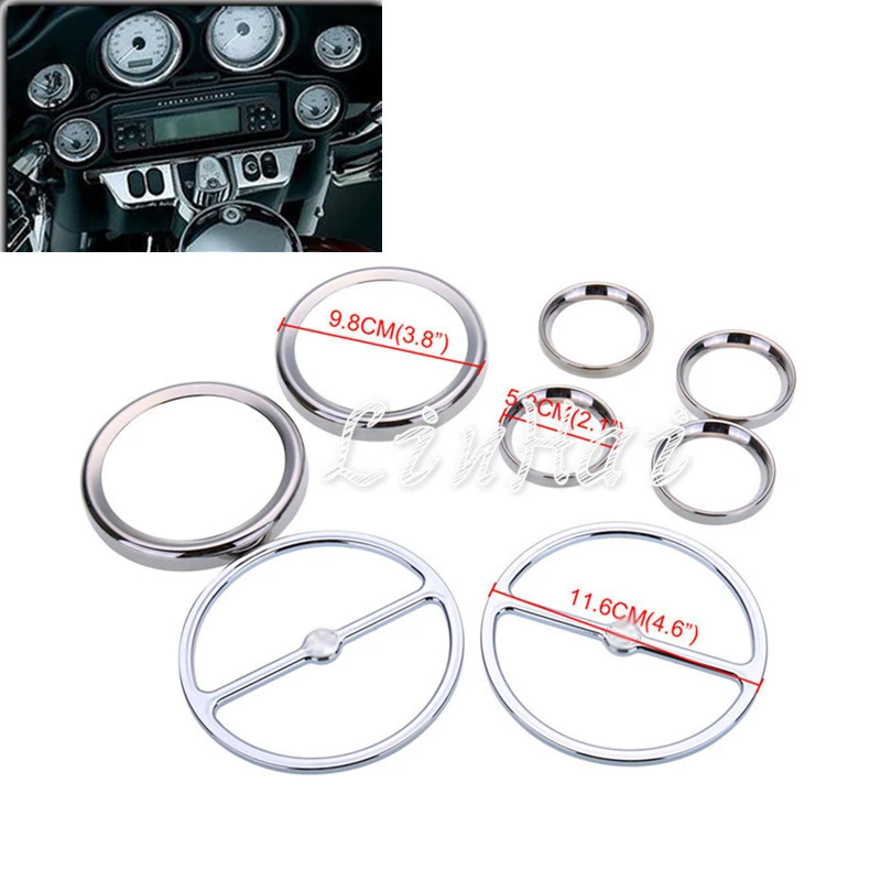Chrome Speedometer Gauges Bezels Horn Cover Fit For Harley Electra