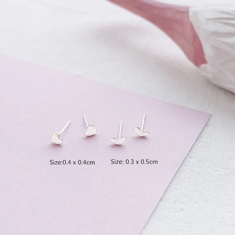SE-E9052 E5826 LBLS Earings Real 925 Sterling Silver Earrings Small Heart Jewelry Stud Earrings Silver Earrings for Girls Women Kids Lady Female 2_