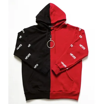 

WANNA ONE Jacket Park Jihoon Red Black Stitching With Circle Young Group Tide Hoodie Jacket Sweatshirt KPOP