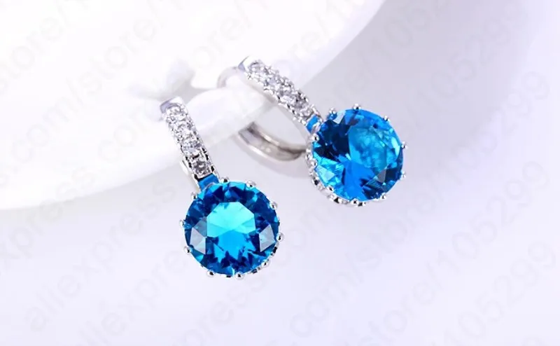 Женские серьги из серебра 925 пробы 7 цветов|hoop earrings|earrings forearring for wedding |