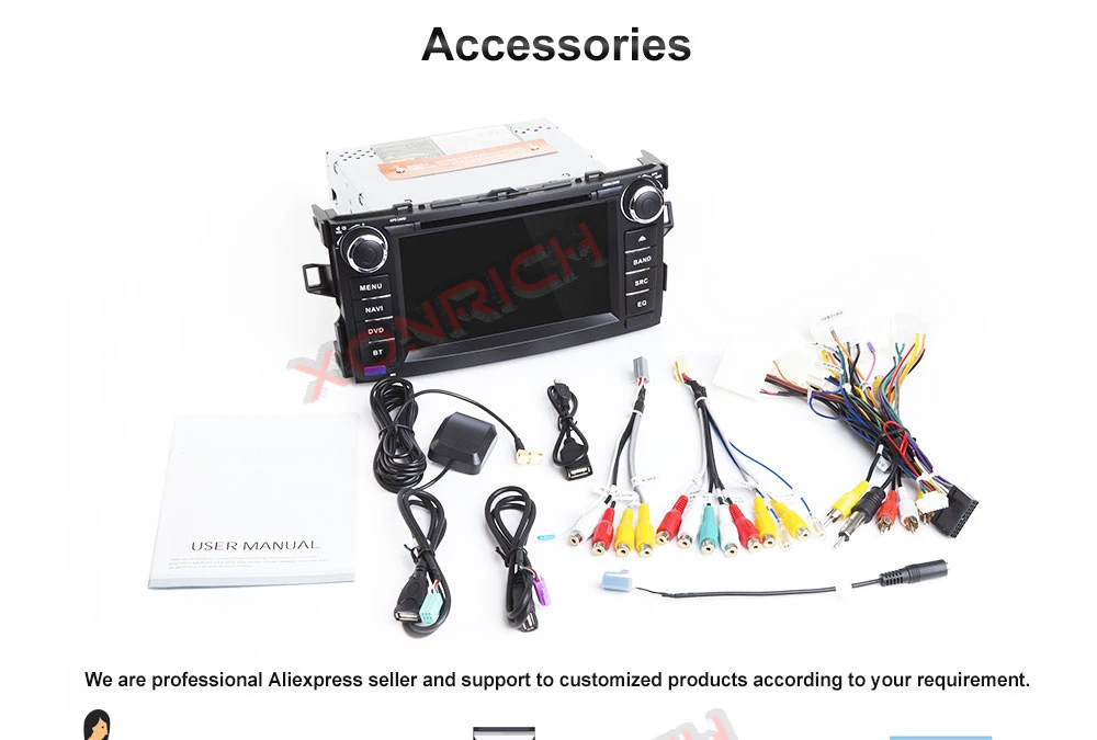 Clearance 2 Din Car Radio GPS Car DVD Player For Toyota Corolla /AURIS/Altis/2012 2013 Tape Recorder Stereo FM 3G 18