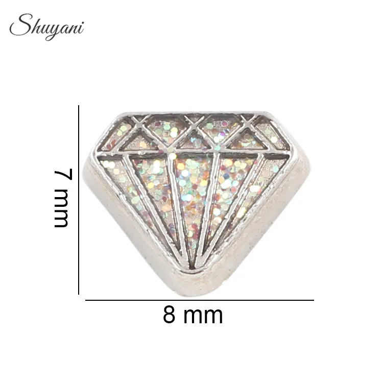 

20PCS Fashion Silver Tone Charms Alloy Triangle Floating Locket Charms for Glass Living Memory Locket Wholesale