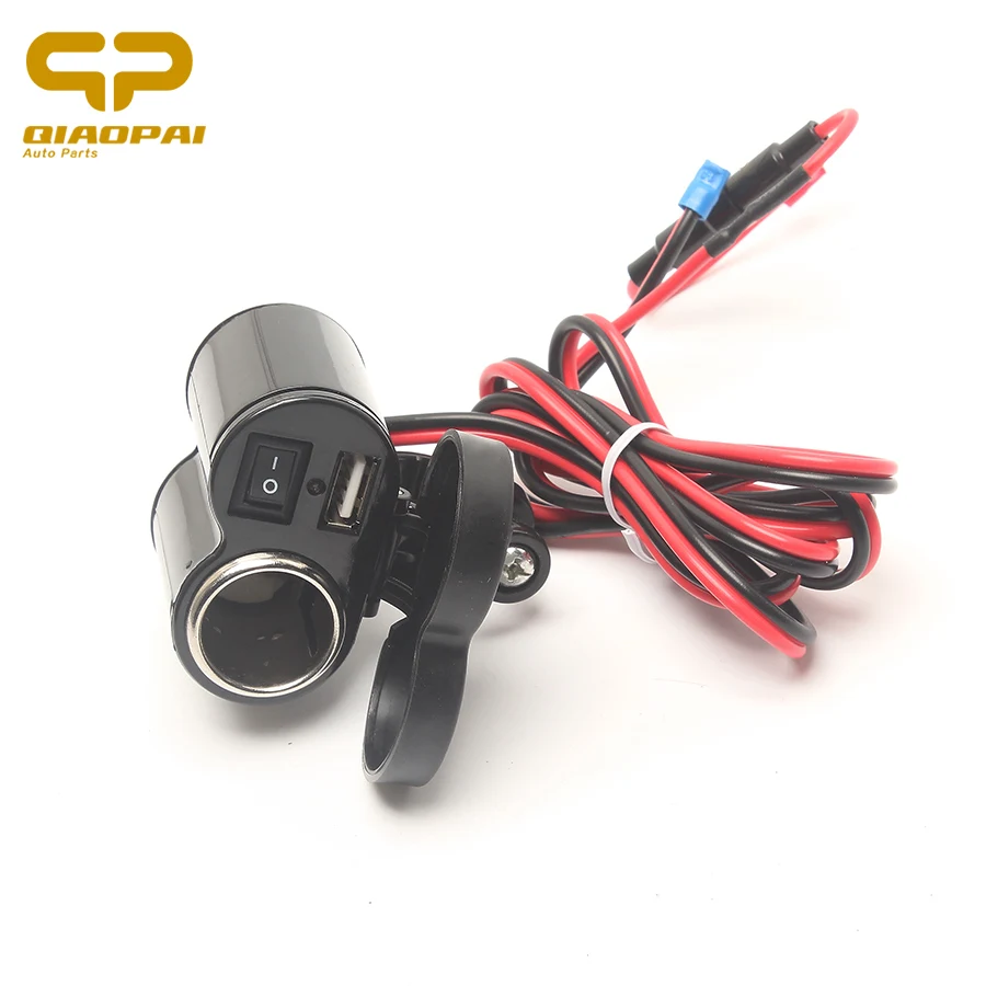 

Motorcycle Usb Charger Waterproof 12V/24V Handle Bar Dual USB Charger Cigarette Socket Power Switch Adapter for Mobile Phone GPS