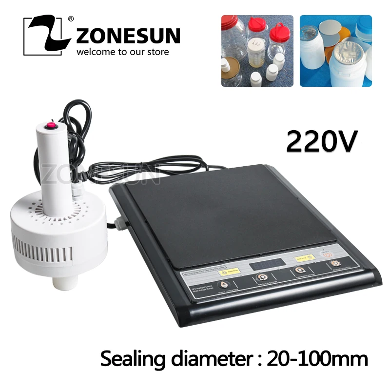 ZONESUN Hand-held Electromagnetic Induction Medical Plastic Bottle Cap Sealer Sealing Machine 20-100MM For Aluminum Foil