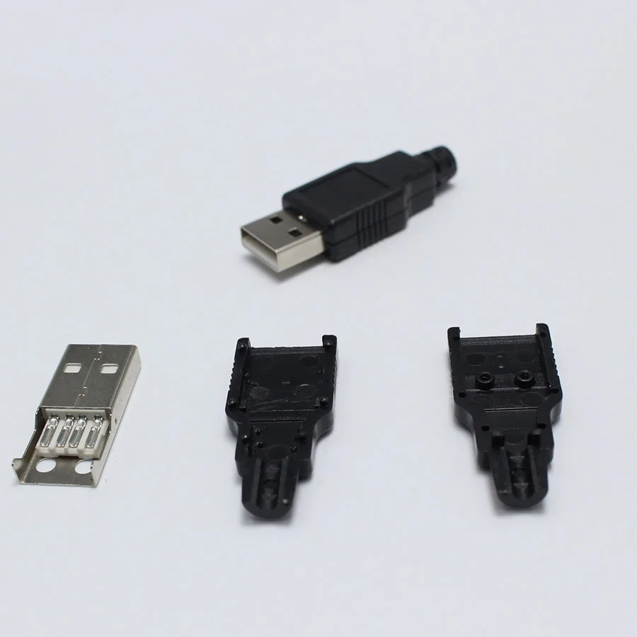 5 компл. DIY Micro usb тип A Тип сварки штекер разъем 3 в 1 разъем адаптер для OD 3,0 мм провода черный