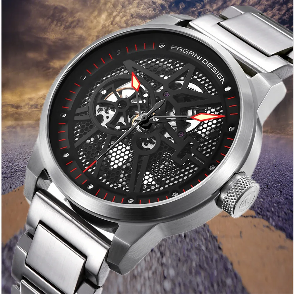 الأزياء باجاني تصميم العلامة التجارية الفاخرة رجالي ساعات آلية الرياضة الهيكل العظمي التلقائي Militare للماء ووتش Relogio Masculino الأزياء باجاني تصميم العلامة التجارية الفاخرة رجالي ساعات آلية الرياضة الهيكل العظمي التلقائي Militare للماء ووتش Relogio Masculino