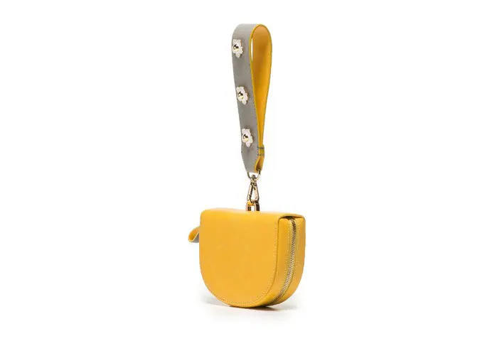 Новая модная женская сумка с узором, сумка через плечо, сумка на цепочке, вечерняя сумка, маленькая сумка на половину Луны, сумка на запястье, сумочка - Цвет: 02 Yellow