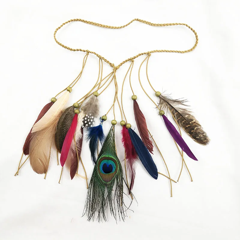 С принтом «павлиньи перья»; 1 шт заколка для волос группа индийские перья для шляпы богемный Национальный стиль женские украшения - Цвет: .