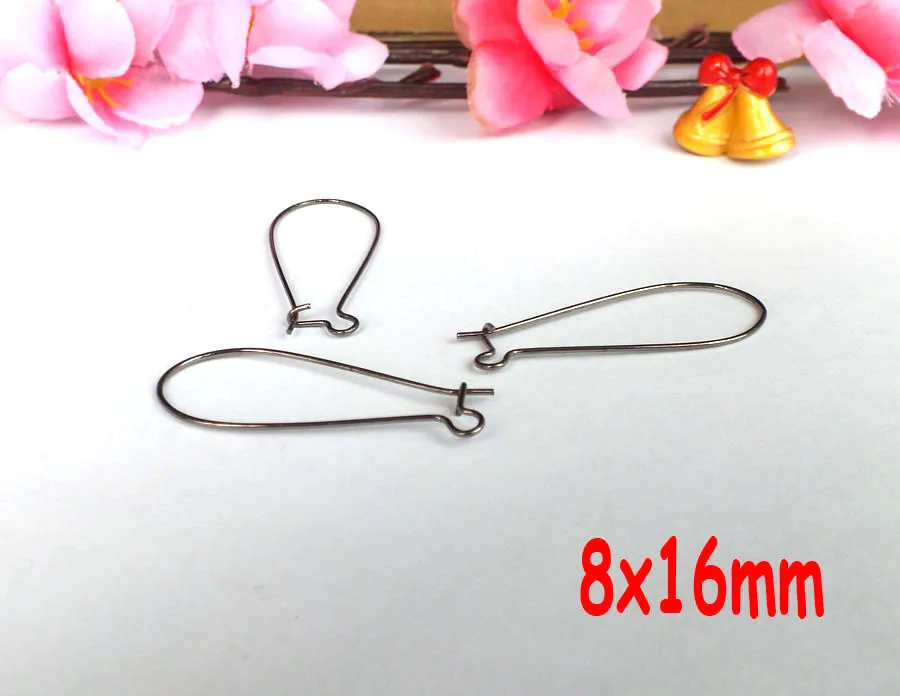 free ship!!! 200 pcs of gun black color earring finding Kidney earwire 8x16mm | Украшения и аксессуары