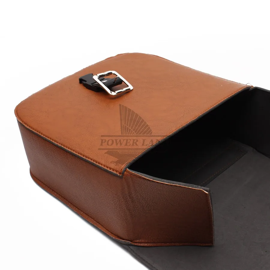 brown leather swingarm bag