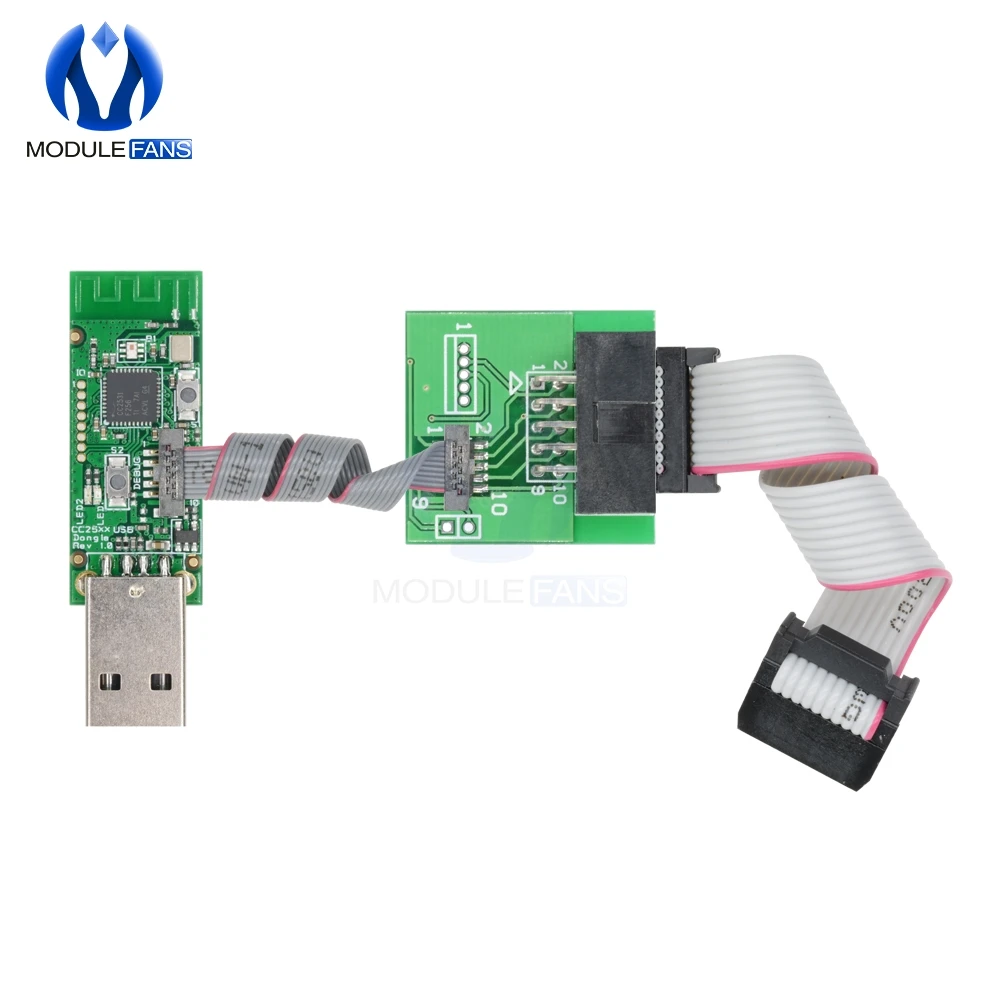 

CC2531 CC2540 Zigbee Sniffer Wireless Board Bluetooth BLE 4.0 Dongle Capture Module USB Programmer Downloader Cable Connector