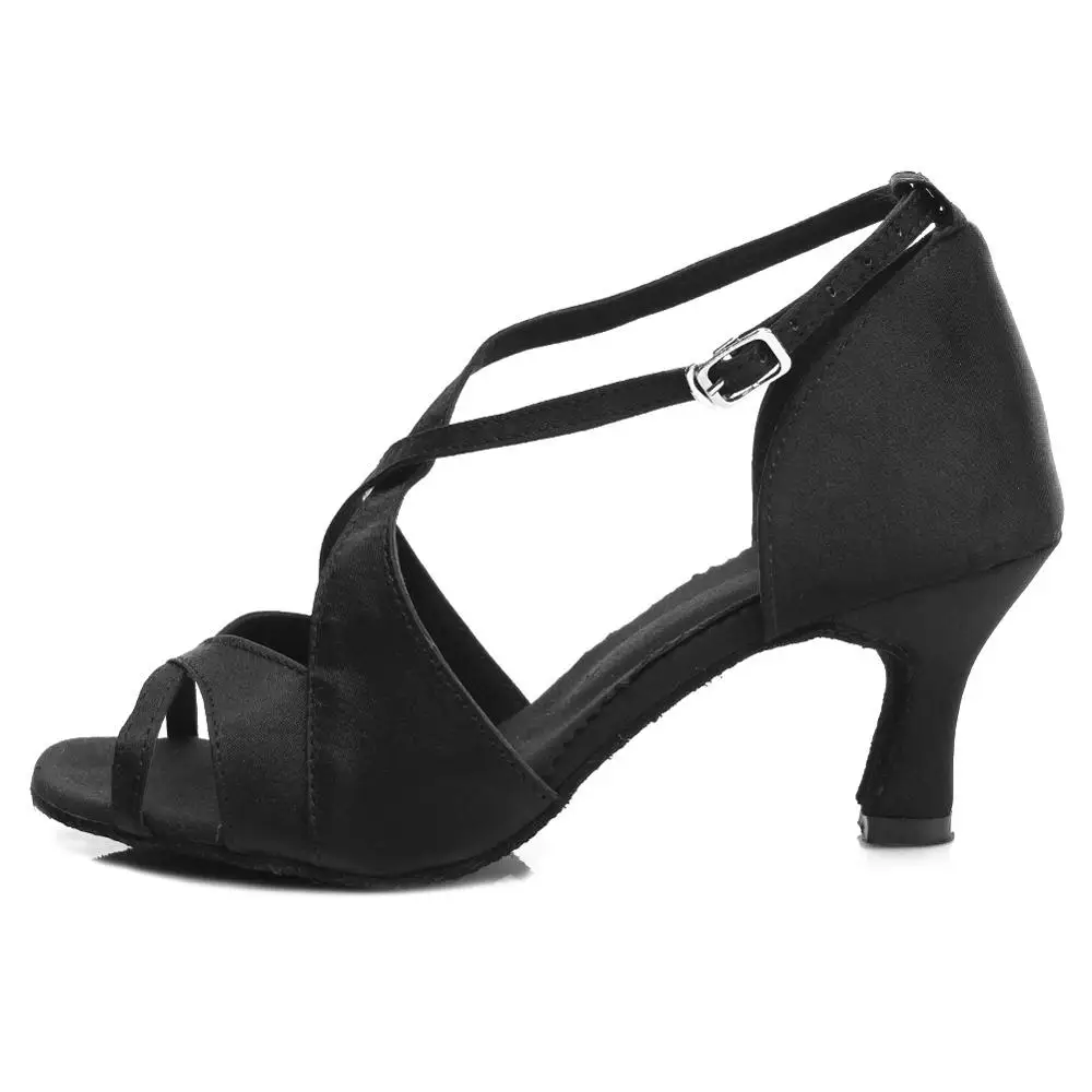 Новое поступление, женская танцевальная обувь для танго/бальных/латинских танцев, танцевальная обувь на каблуке для сальсы, профессиональная танцевальная обувь для женщин и девушек - Цвет: 65mm Black