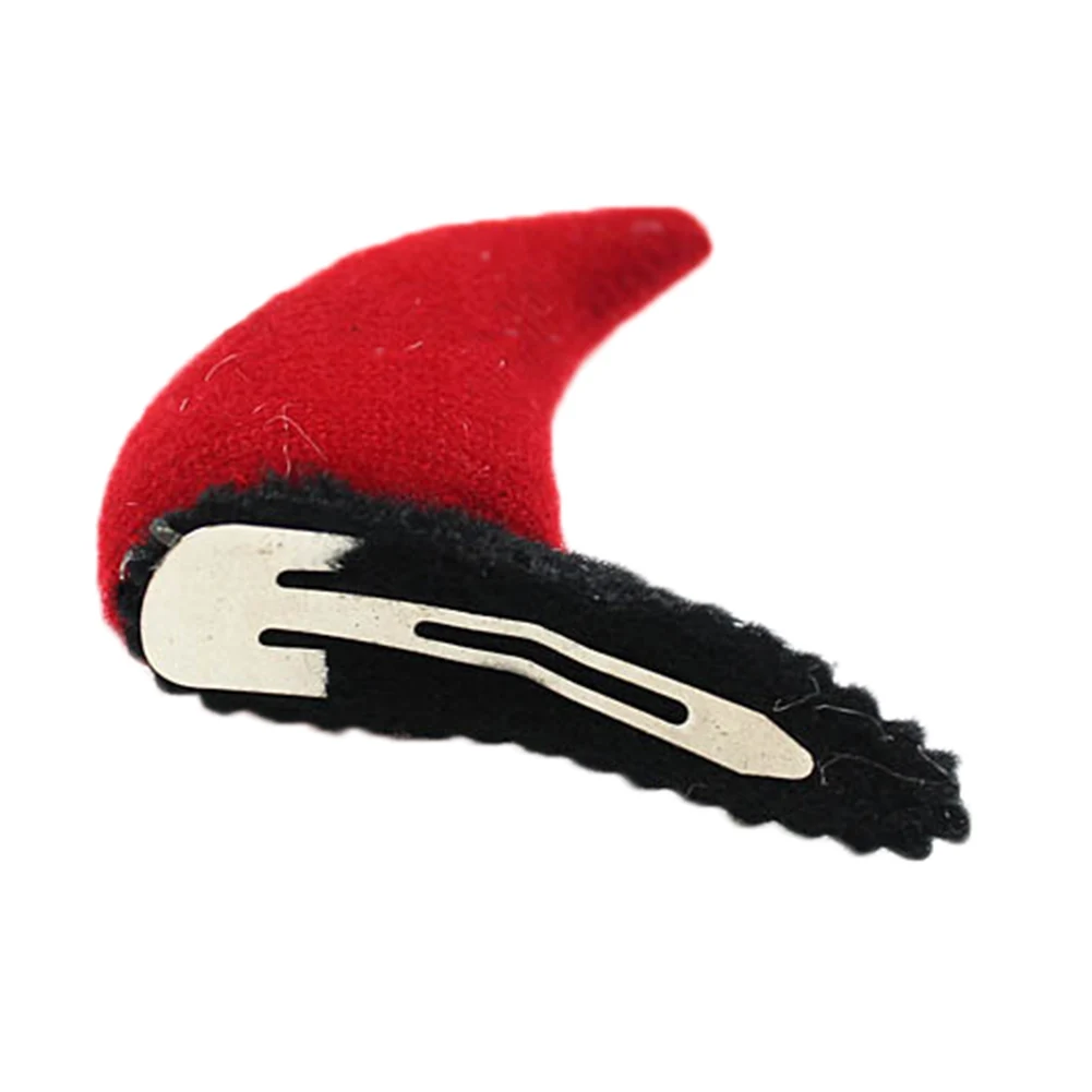 2 piece Fashion Red OX Horn Hair Clips Kids Children Headwear Hairpins