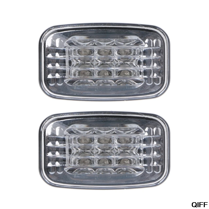 

2x LED Side Marker Turn Signal Light Amber Clear For Toyota 84-07 Land Cruiser May06