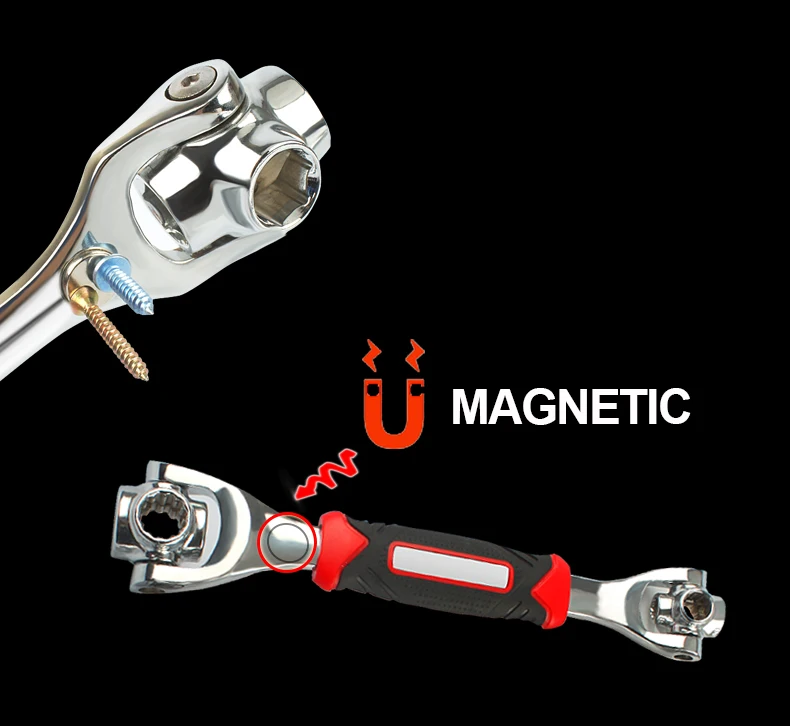 Магнитный Тигр Ключ, дюймовый стандарт Автомобиль Мотоцикл гаечный ключ для ремонта 48 в-1 мульти-функциональный таможенный приходной ордер гнездо для гаечных ключей