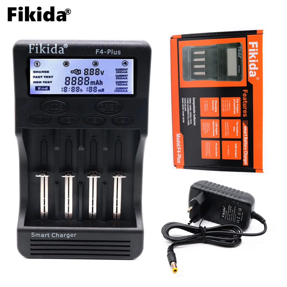 100% новый F4 Plus умное универсальное ЖК дисплей литий ионный NiMH AA AAA 10440 14500 16340 17335 17500