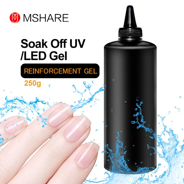 

MSHARE 250g Reinforcement Gel Varnish UV LED Curing Long Lasting Nail Polish Cover Germany Health Resin Material for Nail Art
