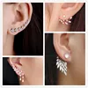 New Fashion Simulated Pearls Pendientes Bijoux Angel Wings Leaf Feather Flowers Stud Earrings For Women Wedding Jewelry Brincos ► Photo 2/6