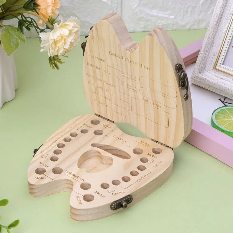 OOTDTY коробочка для молочных зубов деревянный молоко органайзер для зубов хранения Обувь для мальчиков девочек сохранить сувенир чехол