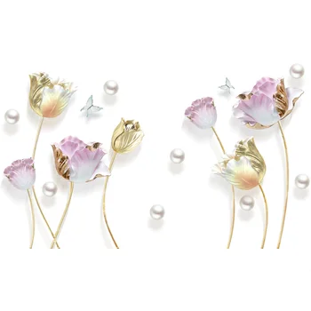 

Tulip wall sticker Flower 3D Wall Stickers Living Room Bedroom Bathroom Home Decor Decoration Poster