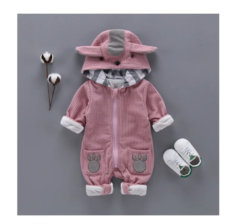 Spring Autumn Baby Girls Boys Rompers Cartoon Cute Outfits Hooded Jumpsuits Newborn Clothes Infant Clothing Bebe Menino Macacao