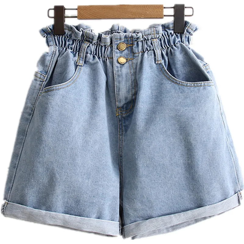 

B2930 Summer 2019 new Korean version women's fashion loose thin wide leg hot high waist denim short cheap wholesale
