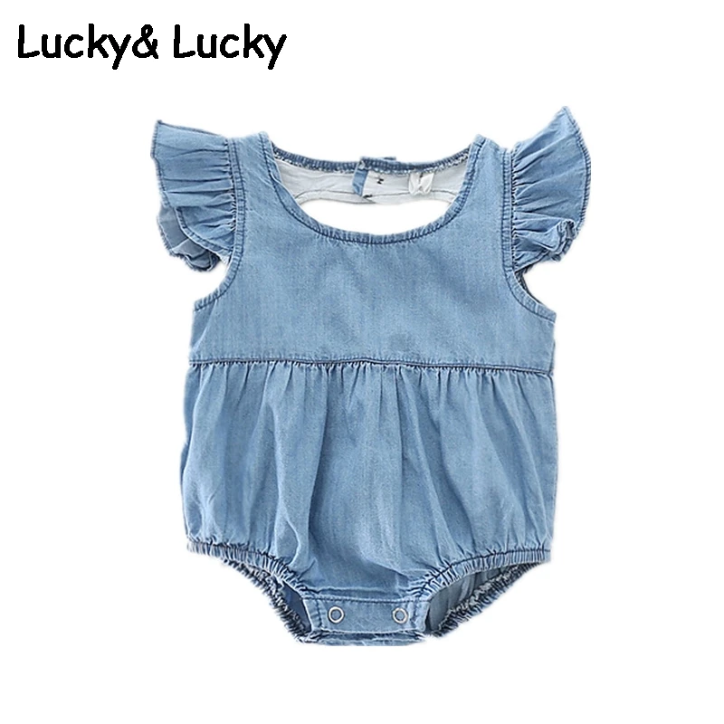 Baby girls bodysuit denim baby girl clothes fashion baby body new
