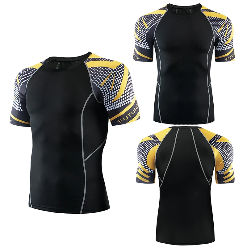 FUTUREOX бренд Herren фитнес-тренировочный sbekleidung Rashguard Топ 3D футболка с коротким рукавом MMA бег Бодибилдинг Топ