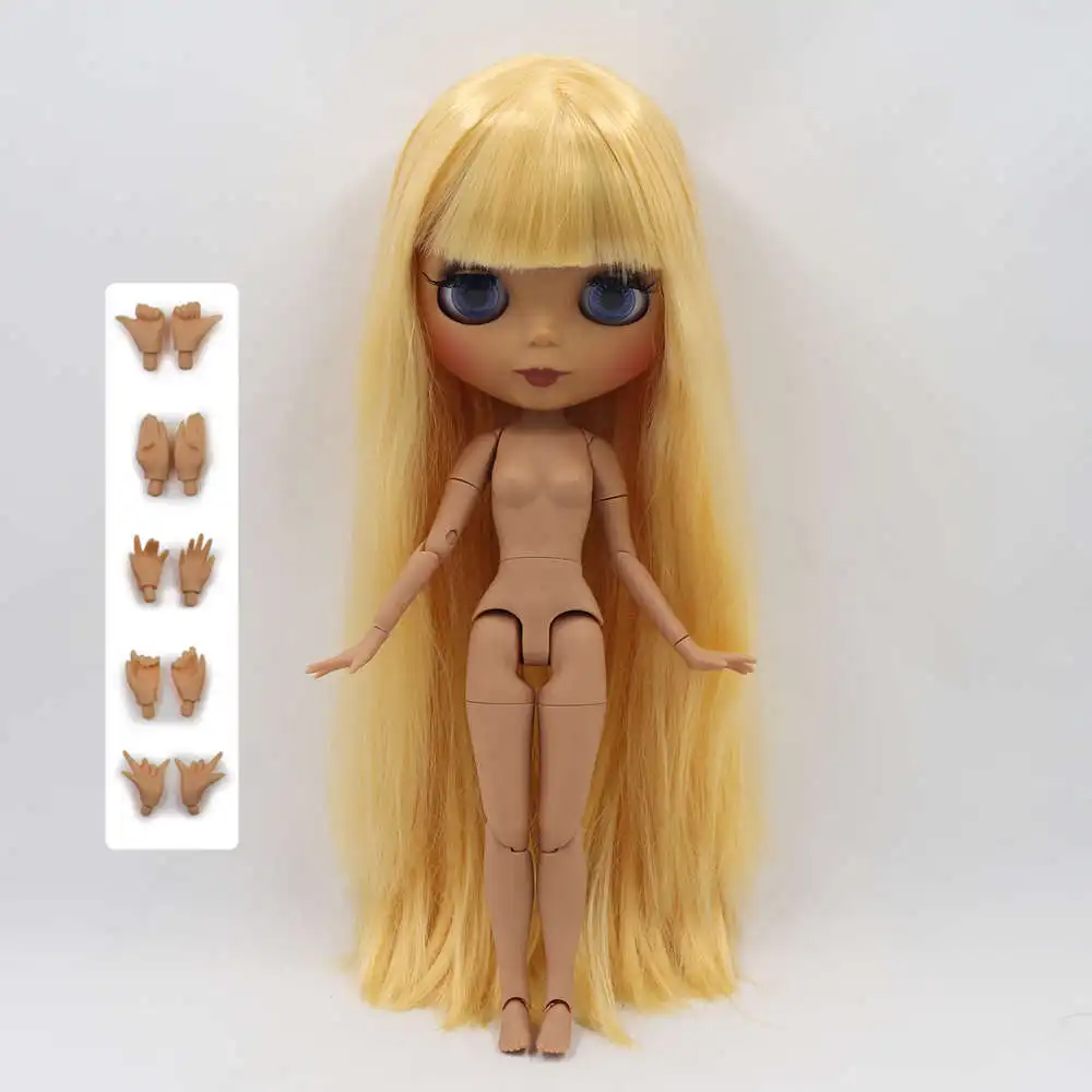 ICY Fortune Days factory blyth кукла темная кожа суставное тело новое матовое лицо оранжевый мягкие прямые волосы DIY sd Подарочная игрушка - Цвет: Черный
