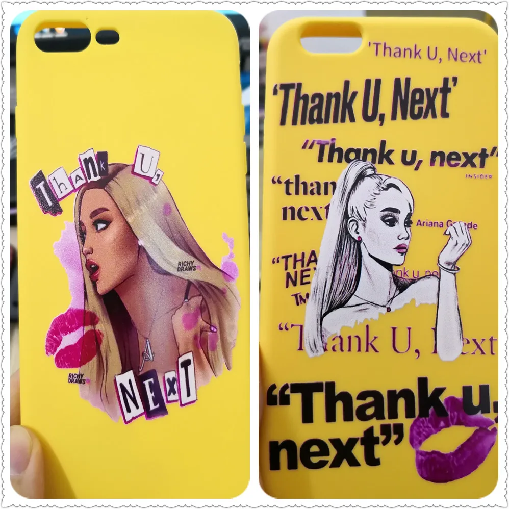 Thank U, Next Ariana Grande Candy Color TPU Case phone For iphoneX 7 8 XS XR XSMAX Pink Red Black Yellow purple White Cover