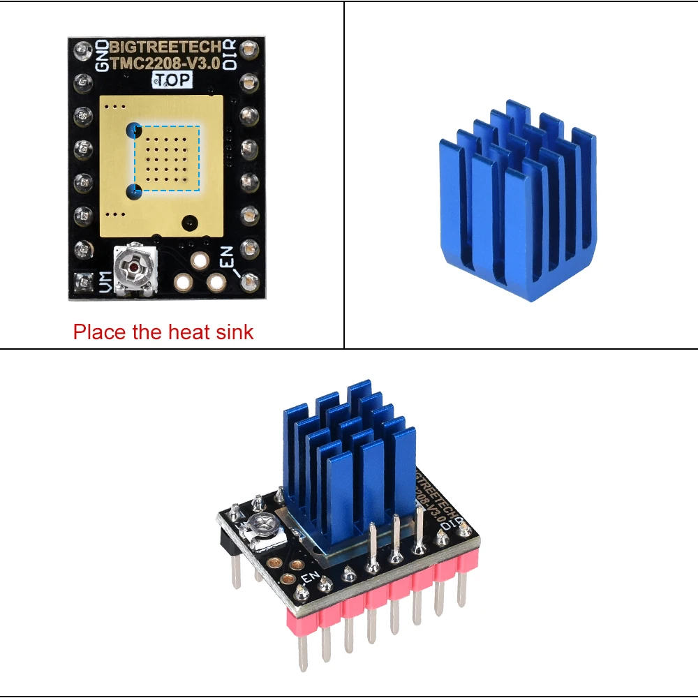 BIGTREETECH TMC2208 V3.0 sterownik silnika krokowego UART 3D drukarki części TMC2130 TMC2209 dla SKR V1.4 MKS Sgen rampy 1.4 SKR MINI E3