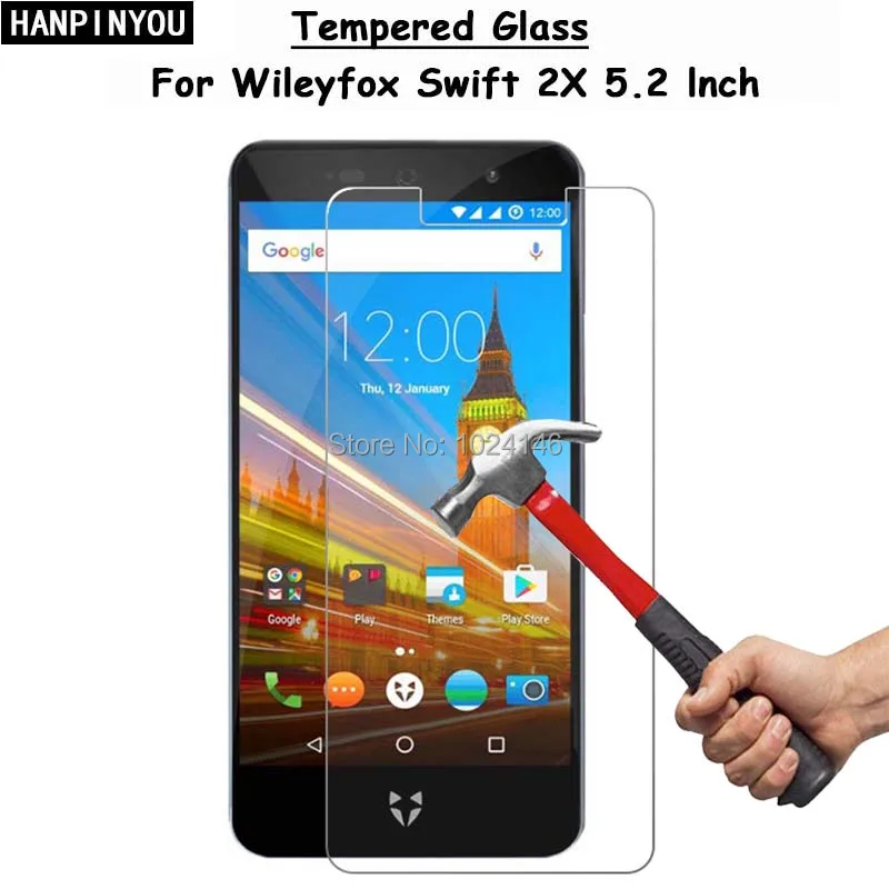 

For Wileyfox Swift 2X 2 X 5.2" HD Clear Tempered Glass Screen Protector Ultra Thin Explosion-proof Protective Film +Cleaning Kit