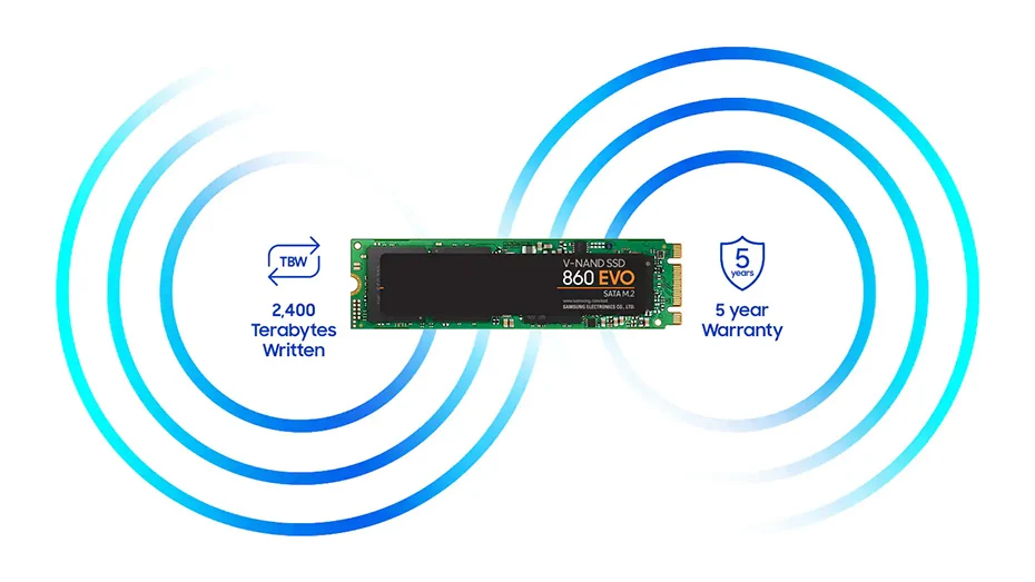 SAMSUNG M.2 SSD 860 EVO Внутренний твердотельный накопитель 120 ГБ 250 500 1 ТБ V-NAND SATA Высокая Скорость для настольных ПК компьютер