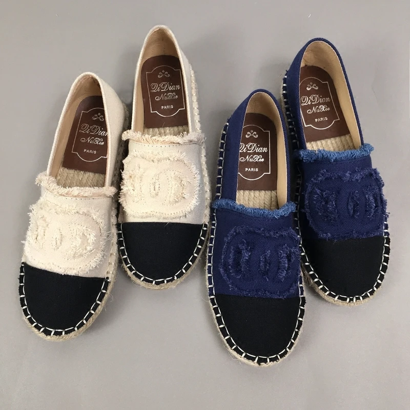 denim slip on flats