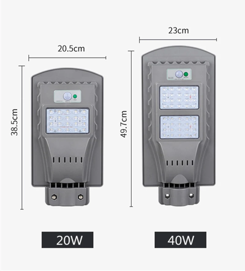 Светодиодный лампа на солнечной батарее светодиодная уличный фонарь 20 w 40 w Водонепроницаемый IP65 движения Сенсор свет уличных квадратный