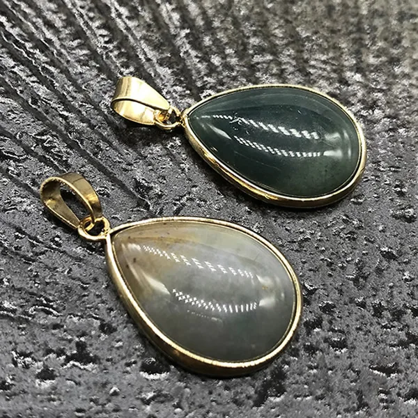 1pc India Agate Новые ювелирные изделия из камня по месяцу рождения, свободно свисающие ожерелья, настоящие натуральные аметисты, Агаты, бирюзы, опал, кварц, камень, кулон, ожерелья - Окраска металла: 1pc India Agate