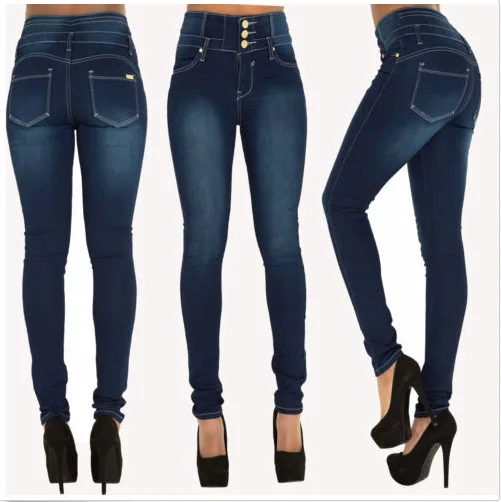 GPFDRL Новые 2018 модные джинсы осень зима пуговицы Высокая талия узкие брюки OL женские джинсовые брюки женские Pencile брюки