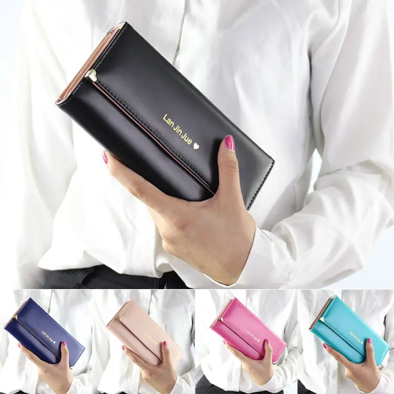 Модные женские туфли женские PU кожаный бумажник сцепления Длинные держатель для карт кошелек Сумочка Повседневная бумажник с большое