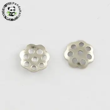 

500pcs Stainless Steel Flower Bead Caps jewelry making findings accessories ,Stainless Steel Color, 6x0.5mm, Hole: 1mm