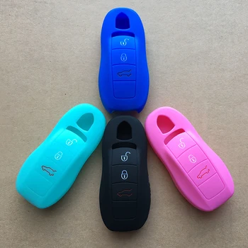 

Newest Silicone rubber key fob cover case holder sticker for Porsche Boxster Cayman Macan Panamera Cayenne 911 remote protector