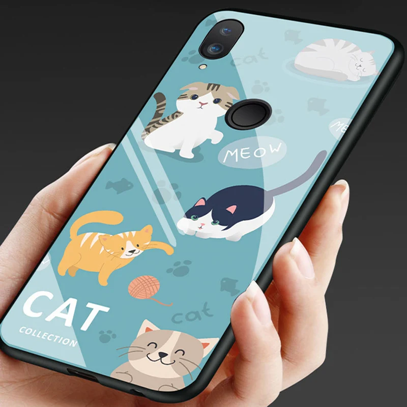 Роскошные закаленное Стекло чехол для huawei Nova 3e Защитные чехлы для huawei Nova3e случае Nova 3 e основа ANE-AL10 крышка