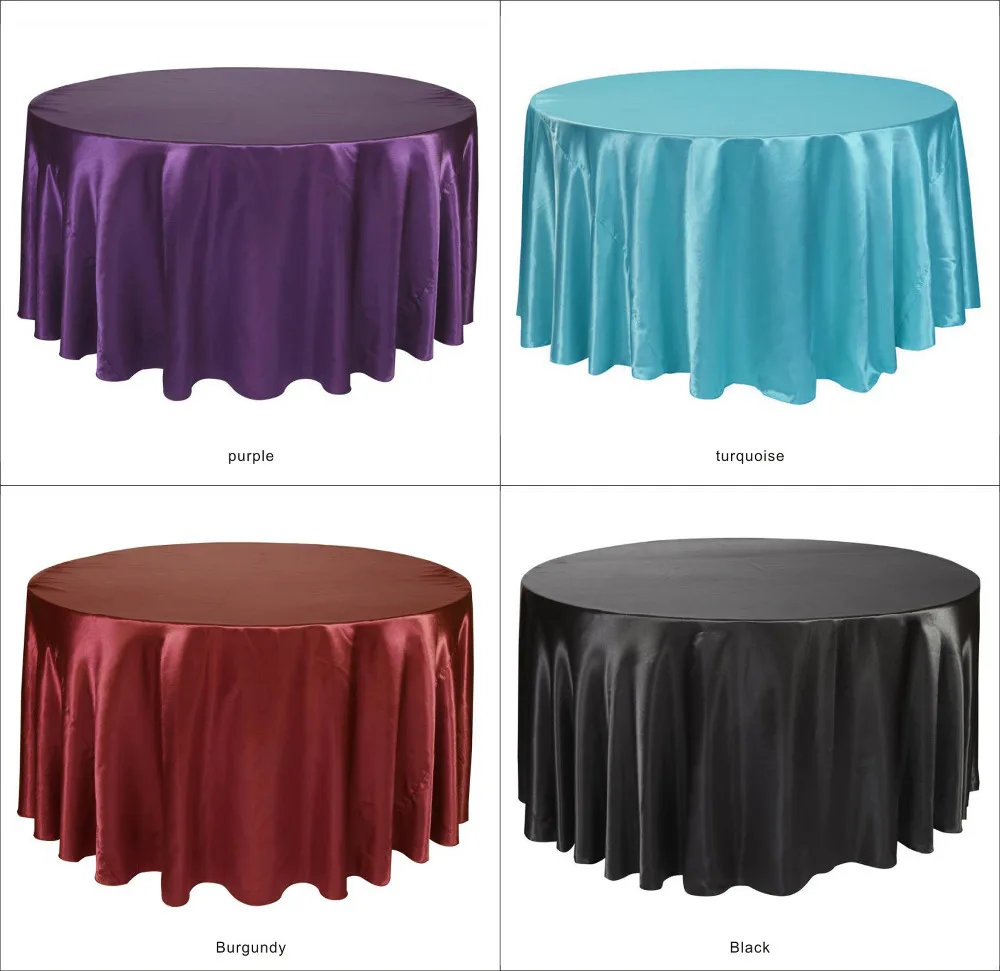  120 Inch Round Satin Tablecloths wedding birthday home party decoration Table Cover Restaurant Banq