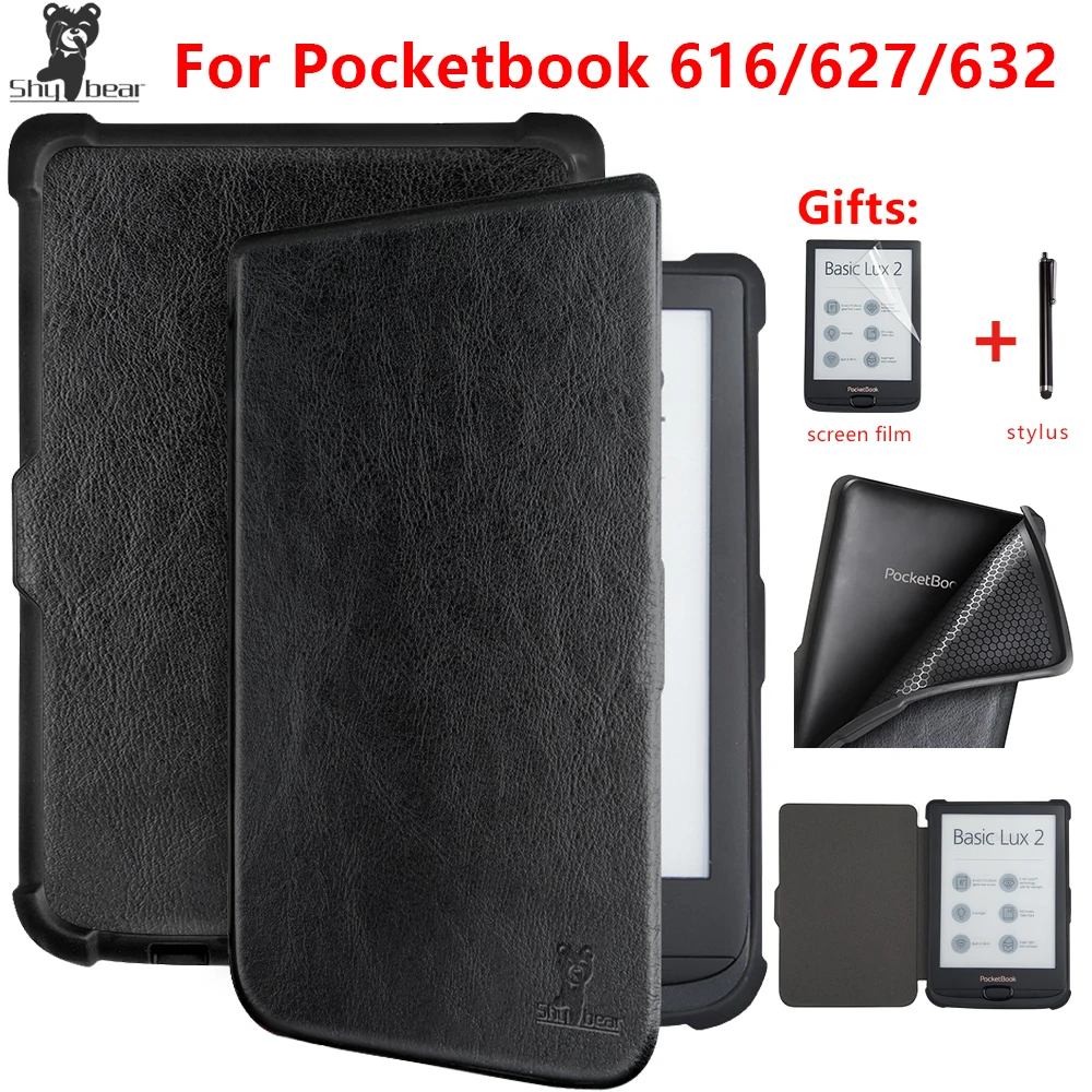 

Luxury Case for Pocketbook 616/627/632 Touch Lux4 Ereader Book Case for Pocketbook Basic Lux 2 case touch HD 3 Ebook capa+gift