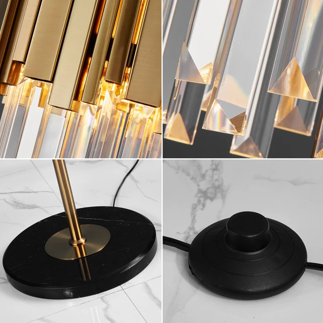 Luxury Crystal Floor Lamp with Marble Base