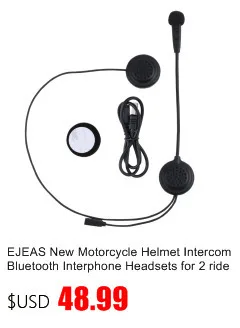 Ejeas E6 плюс мотоциклов домофон 1200 м коммуникатор Bluetooth шлем шлемофон VOX с пультом дистанционного управления Управление для 6 Riders