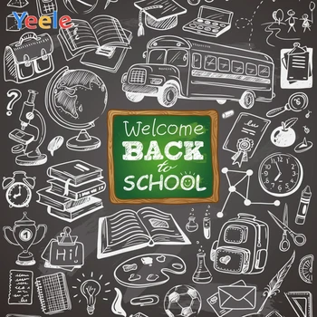 

Yeele Blackboard Chalk Drawing Class Back to School Photography Backgrounds Customized Photographic Backdrops for Photo Studio