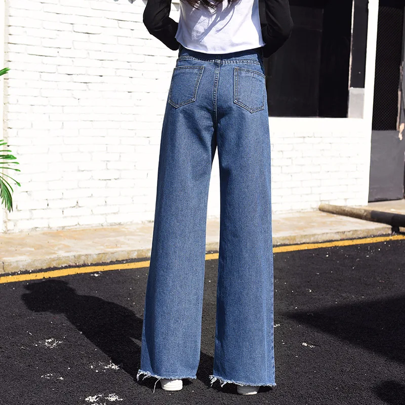 Woman Jeans High Street Wide Leg Pants Loose Chic Baggy Boyfriend Jeans For Women 2019 Harajuku Denim Pants Mom Jeans Big Size