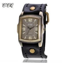 CCQ Rétro En Cuir de Vache Bracelet Montre Hommes Vintage Casual Sport Quartz Montre Homme Montre-Bracelet Relogio Masculino Horloge Heures C22
