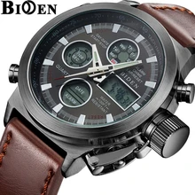 Высококачественные мужские часы BIDEN, Мужские кварцевые спортивные военные армейские светодиодный аналоговые наручные часы из нержавеющей стали, хорошие подарки, Прямая поставка