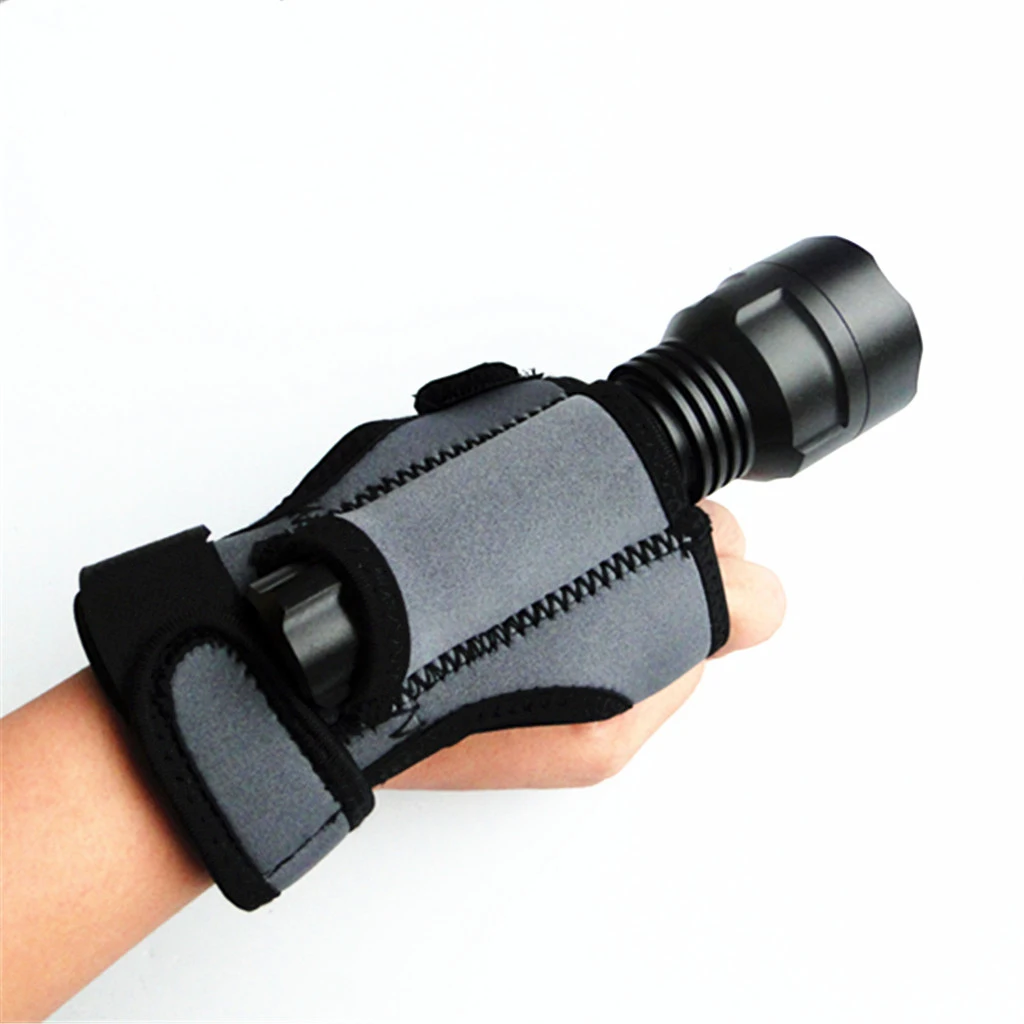 Perfeclan Adjustable Outdoor Scuba Diving Dive Torch Flashlight Holder Soft Hand /Arm Strap Mount Glove Diving Flashlight Holder
